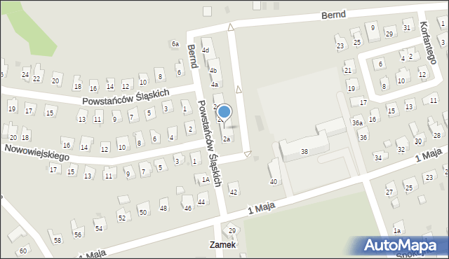 Strumień, Powstańców Śląskich, 2b, mapa Strumień