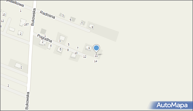 Strykowo, Pogodna, 11, mapa Strykowo