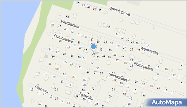 Strykowo, Pomostowa, 25, mapa Strykowo