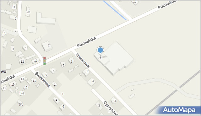 Strykowo, Poznańska, 1, mapa Strykowo