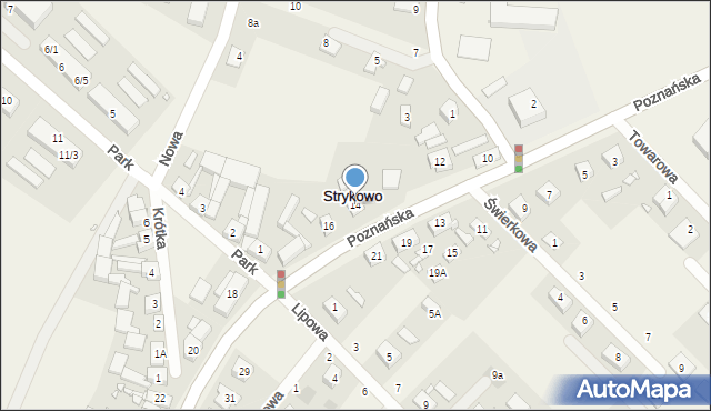 Strykowo, Poznańska, 14, mapa Strykowo