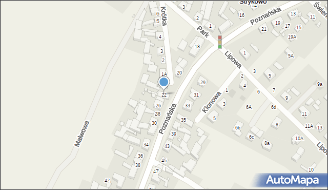 Strykowo, Poznańska, 22, mapa Strykowo