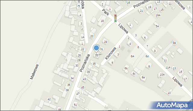 Strykowo, Poznańska, 33, mapa Strykowo