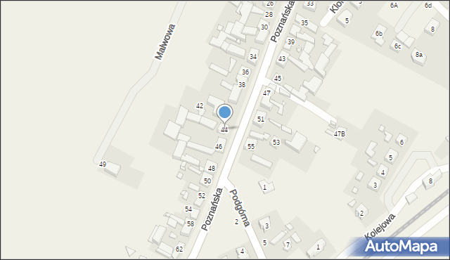 Strykowo, Poznańska, 44, mapa Strykowo