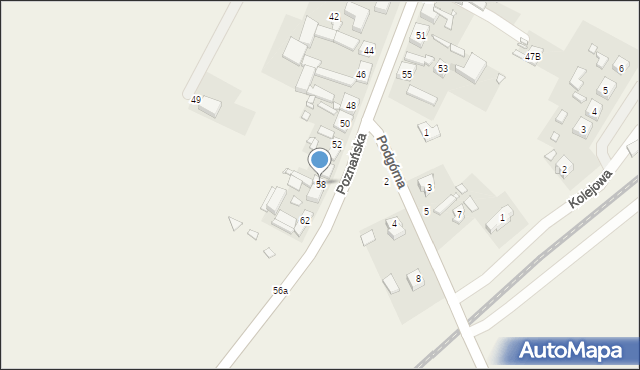 Strykowo, Poznańska, 58, mapa Strykowo