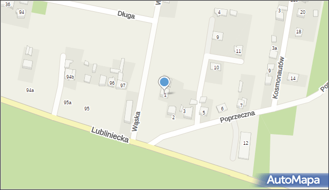 Strzebiń, Poprzeczna, 1, mapa Strzebiń