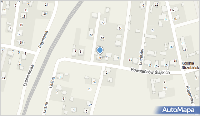Strzebiń, Powstańców Śląskich, 5, mapa Strzebiń