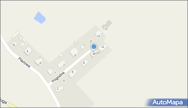 Strzelce Górne, Pogodna, 10, mapa Strzelce Górne