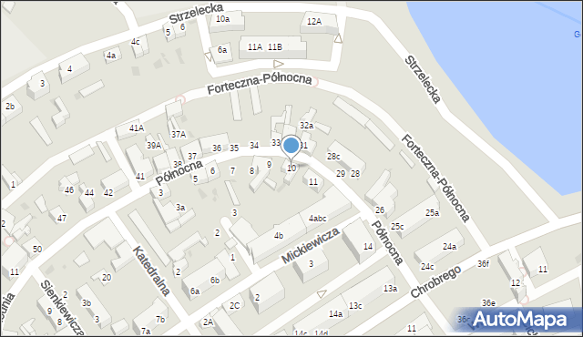 Strzelce Krajeńskie, Północna, 10, mapa Strzelce Krajeńskie