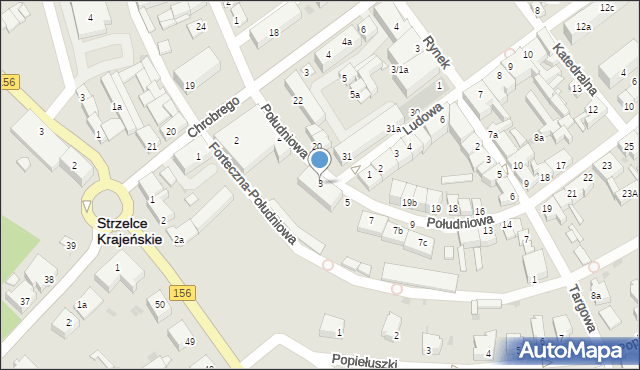 Strzelce Krajeńskie, Południowa, 3, mapa Strzelce Krajeńskie