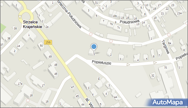 Strzelce Krajeńskie, Popiełuszki Jerzego, bł. ks., 1, mapa Strzelce Krajeńskie