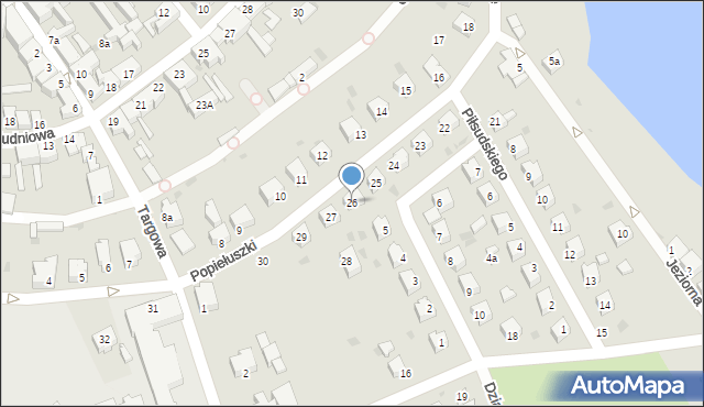 Strzelce Krajeńskie, Popiełuszki Jerzego, bł. ks., 26, mapa Strzelce Krajeńskie