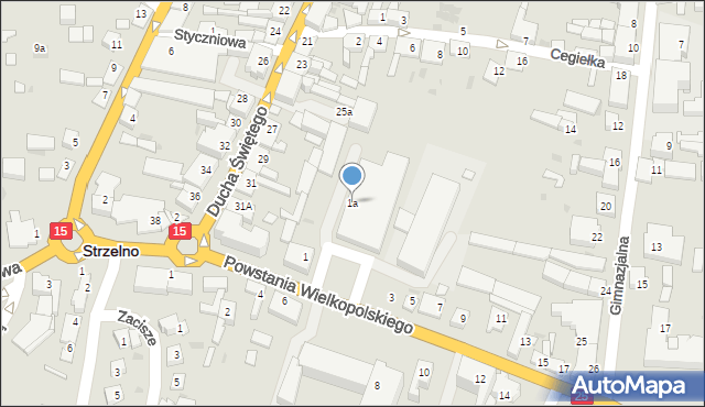 Strzelno, Powstania Wielkopolskiego, 1a, mapa Strzelno