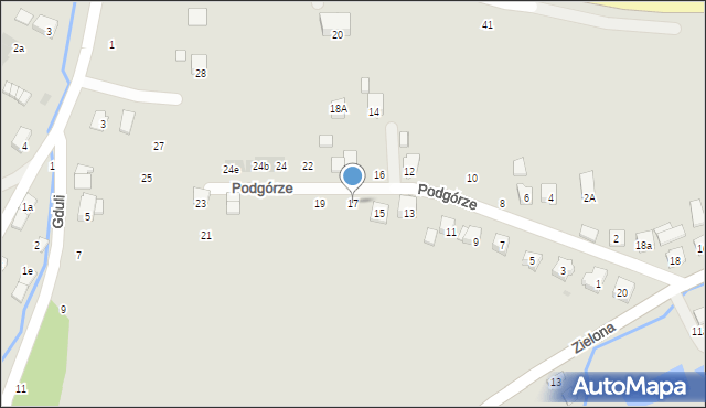 Strzyżów, Podgórze, 17, mapa Strzyżów