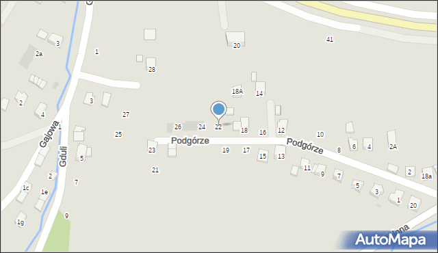 Strzyżów, Podgórze, 22, mapa Strzyżów