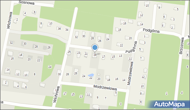 Studzianki, Podgórna, 19, mapa Studzianki