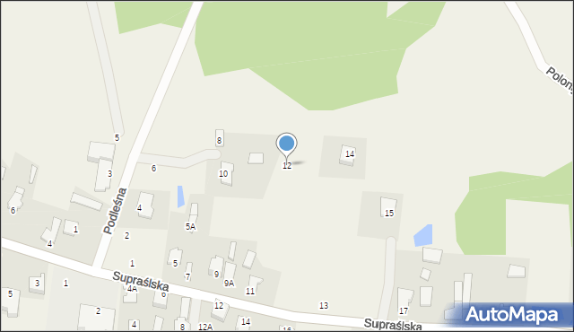 Studzianki, Podleśna, 12, mapa Studzianki