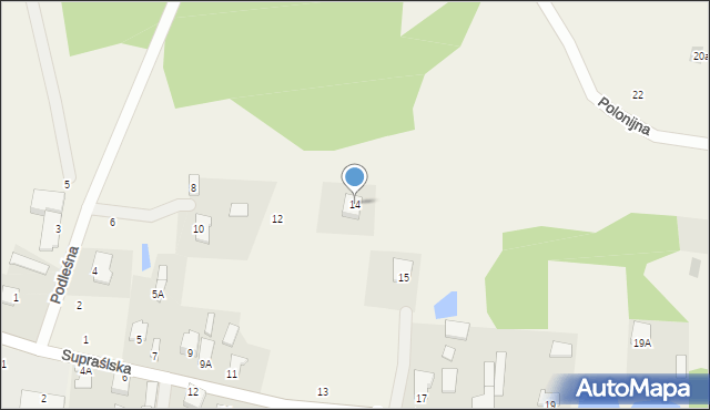 Studzianki, Podleśna, 14, mapa Studzianki