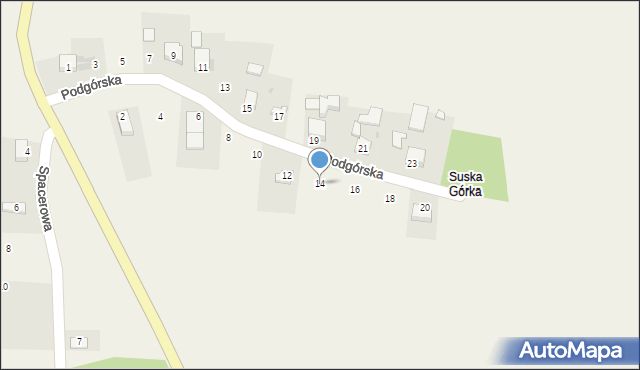 Sucha, Podgórska, 14, mapa Sucha