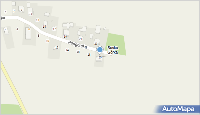 Sucha, Podgórska, 20, mapa Sucha
