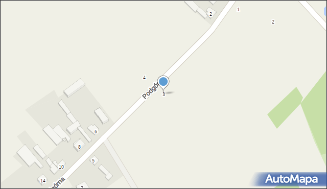 Suchorzew, Podgórna, 3, mapa Suchorzew