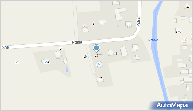 Suchy Dąb, Polna, 13, mapa Suchy Dąb