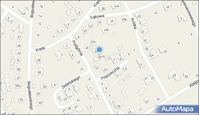 Suchy Las, Podgórna, 14, mapa Suchy Las