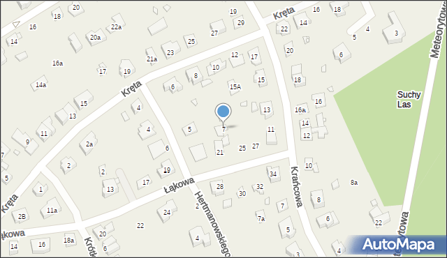 Suchy Las, Pogodna, 7, mapa Suchy Las