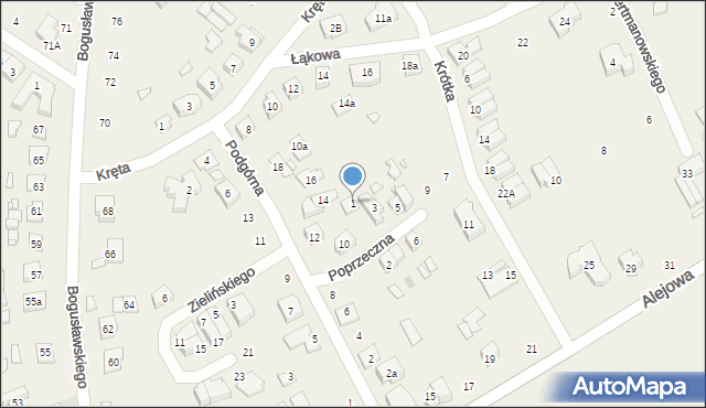 Suchy Las, Poprzeczna, 1, mapa Suchy Las