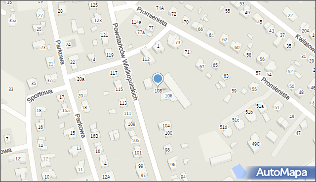 Suchy Las, Powstańców Wielkopolskich, 108, mapa Suchy Las