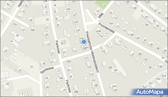 Suchy Las, Powstańców Wielkopolskich, 119, mapa Suchy Las