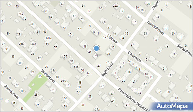 Suchy Las, Powstańców Wielkopolskich, 44, mapa Suchy Las