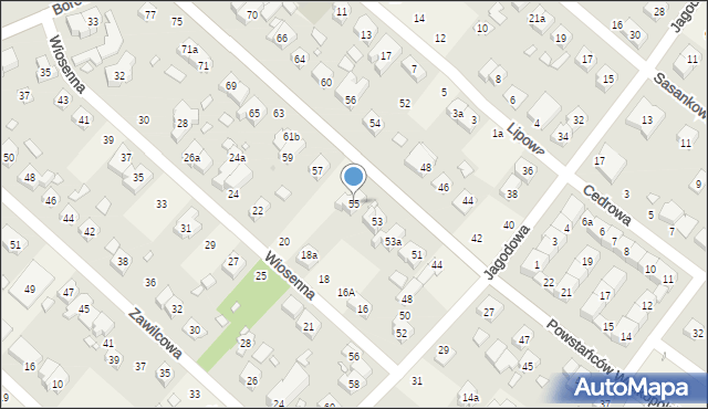 Suchy Las, Powstańców Wielkopolskich, 55, mapa Suchy Las