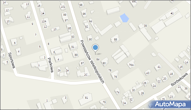 Suchy Las, Powstańców Wielkopolskich, 86, mapa Suchy Las