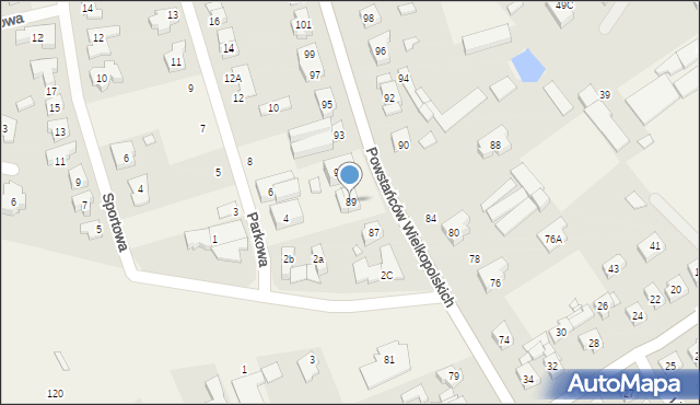 Suchy Las, Powstańców Wielkopolskich, 89, mapa Suchy Las