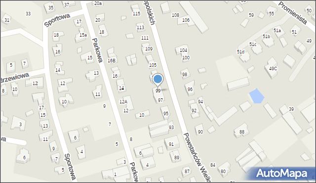 Suchy Las, Powstańców Wielkopolskich, 99, mapa Suchy Las