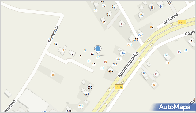 Sulechów, Pogodna, 17, mapa Sulechów