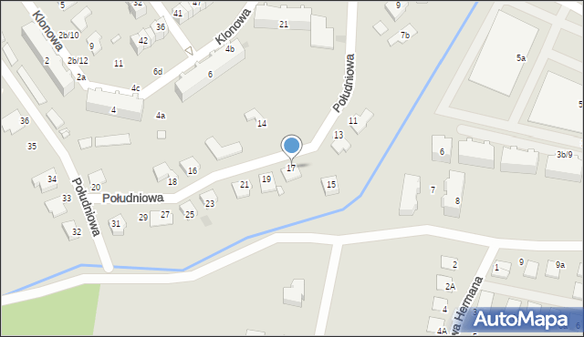 Sulechów, Południowa, 17, mapa Sulechów