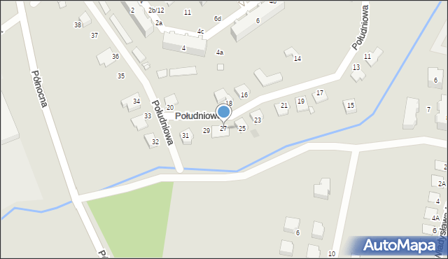 Sulechów, Południowa, 27, mapa Sulechów