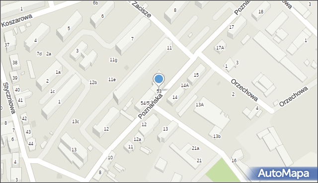 Sulechów, Poznańska, 53, mapa Sulechów