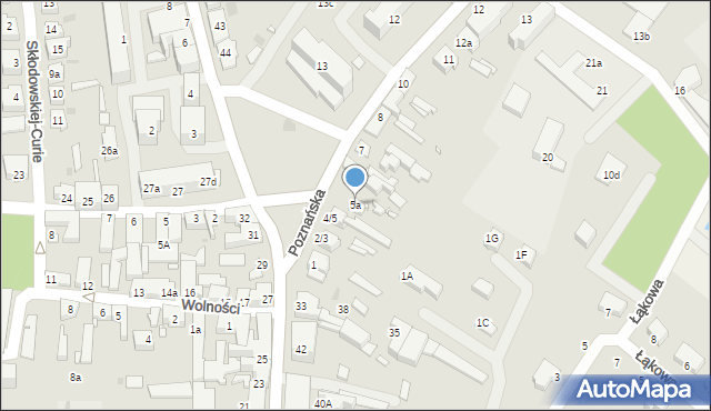 Sulechów, Poznańska, 5a, mapa Sulechów