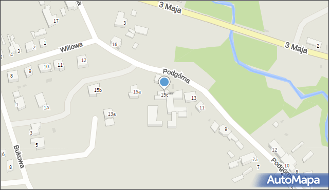 Sulęcin, Podgórna, 15c, mapa Sulęcin