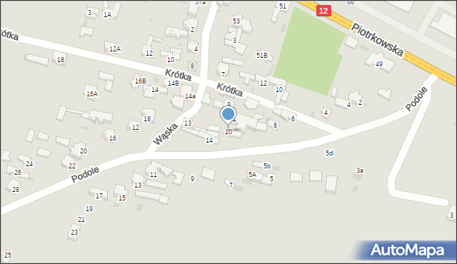 Sulejów, Podole, 10, mapa Sulejów