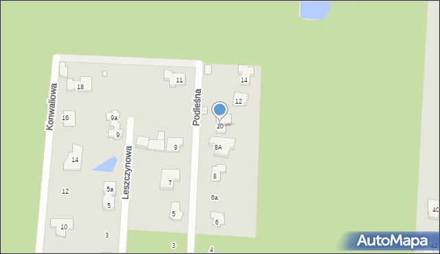 Sulejówek, Podleśna, 10, mapa Sulejówek
