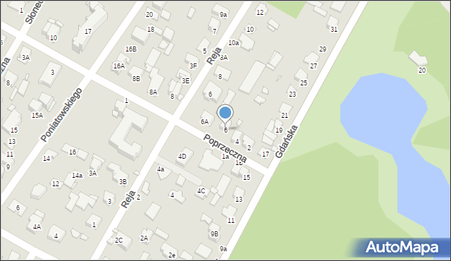 Sulejówek, Poprzeczna, 6, mapa Sulejówek