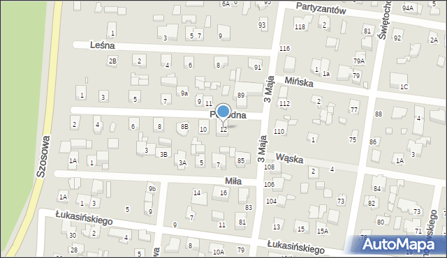 Sulejówek, Pogodna, 12, mapa Sulejówek