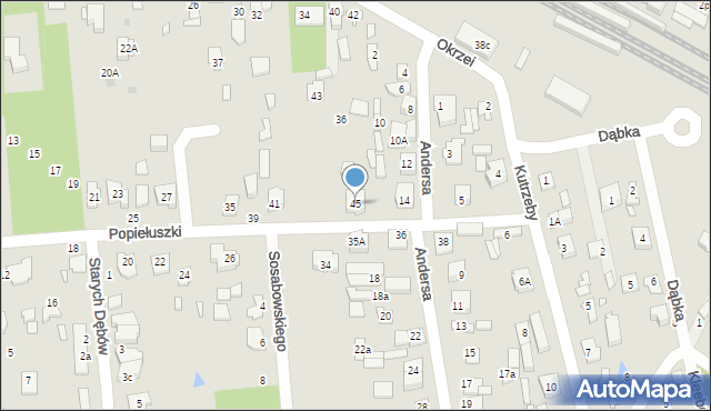 Sulejówek, Popiełuszki Jerzego, bł. ks., 45, mapa Sulejówek