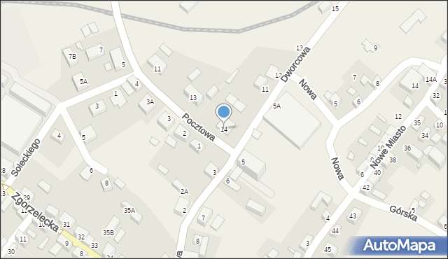 Sulików, Pocztowa, 14, mapa Sulików