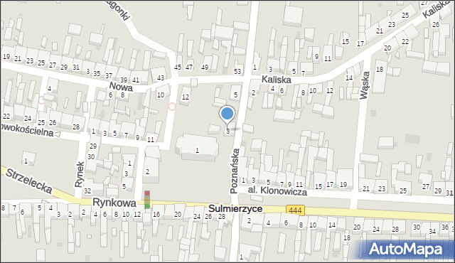 Sulmierzyce, Poznańska, 3, mapa Sulmierzyce