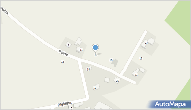 Suszec, Polna, 13, mapa Suszec